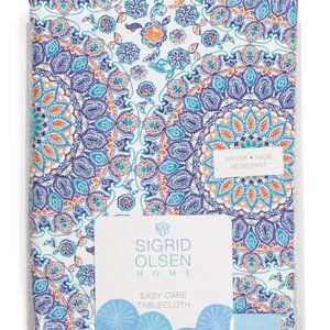 9 pcs Sigrid Olsen Outdoor Waterproof Paisley Oblong Tablecloth Placemat Set